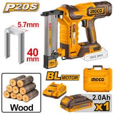 Cordless crown stapler nailer