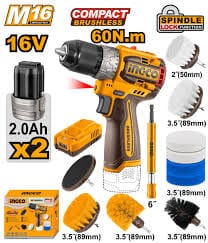 Compact brushless cordless drill