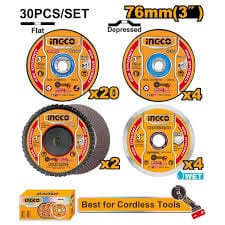 Cutting and grinding disc set