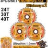 Ultra-thin TCT saw blade set