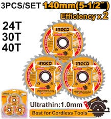 Ultra-thin TCT saw blade set