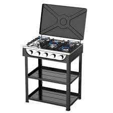 Gas stove with shelf