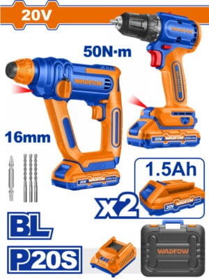 Cordless 20V Drill 50Nm+Rotary Hammer 16mm